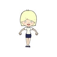 comic cartoon happy woman N10