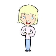 comic cartoon happy woman N11