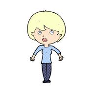 comic cartoon woman shrugging shoulders N22