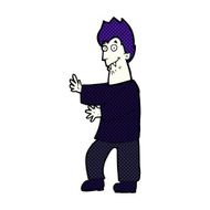 comic cartoon vampire waving hands