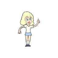 comic cartoon pretty woman with idea N4