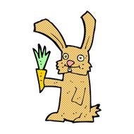 comic cartoon rabbit with carrot
