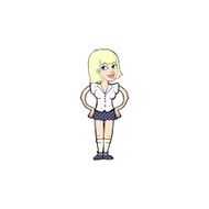 comic cartoon woman with hands on hips N7