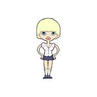 comic cartoon woman with hands on hips N8