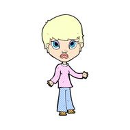 comic cartoon woman shrugging shoulders N26