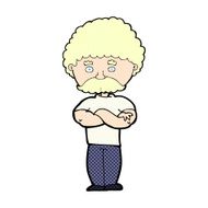 comic cartoon dad with folded arms