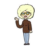 comic cartoon woman waving N10