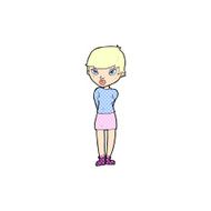 comic cartoon shy woman N3
