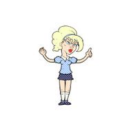 comic cartoon woman with idea N15