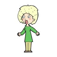 comic cartoon surprised woman N11