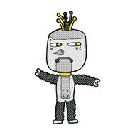 comic cartoon waving robot N2