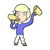 comic cartoon man drinking beer