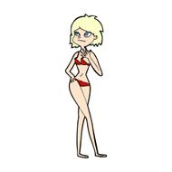comic cartoon woman in bikini N4