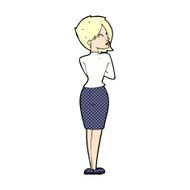 comic cartoon businesswoman ignoring