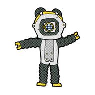 comic cartoon deep sea diver