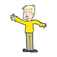 comic cartoon worried man reaching N2