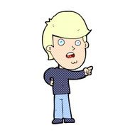 comic cartoon shocked man pointing