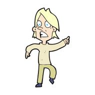 comic cartoon worried man pointing N3
