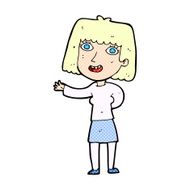 comic cartoon friendly woman waving N3