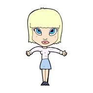 comic cartoon woman shrugging N5