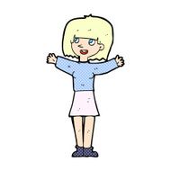 comic cartoon excited woman N7
