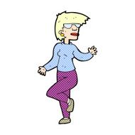 comic cartoon woman waving N12