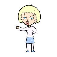 comic cartoon bored woman N3