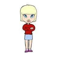 comic cartoon woman with crossed arms N3