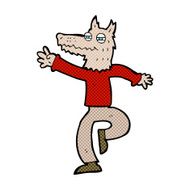 comic cartoon happy wolf man