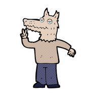 comic cartoon happy wolf man N2
