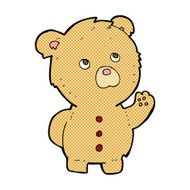comic cartoon waving teddy bear N7