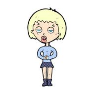 comic cartoon bored woman waiting
