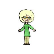 comic cartoon woman wearing glasses N2