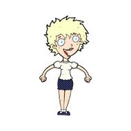 comic cartoon excited woman N10