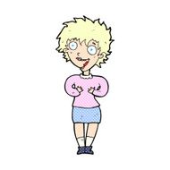 comic cartoon excited woman N11