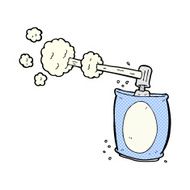 comic cartoon aerosol spray can