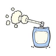 comic cartoon aerosol spray can N2