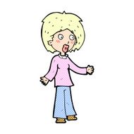 comic cartoon surprised woman N12