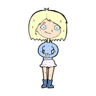 comic cartoon happy woman N12