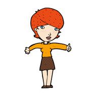 comic cartoon woman giving thumbs up symbol N5