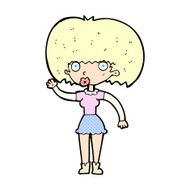 comic cartoon woman waving N13