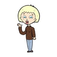 comic cartoon woman waving N14