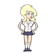 comic cartoon pretty woman N11