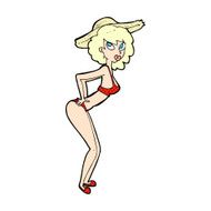 comic cartoon pin-up beach girl