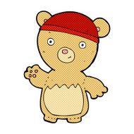 comic cartoon teddy bear wearing hat