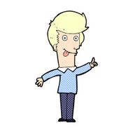 comic cartoon funny man with idea