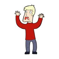 comic cartoon frightened man N3