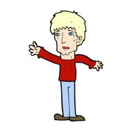comic cartoon worried man reaching out
