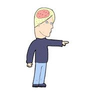 comic cartoon clever man pointing