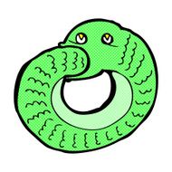 comic cartoon snake eating own tail